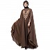 Designer Irani Kaftan with embroidery work- Light Brown
